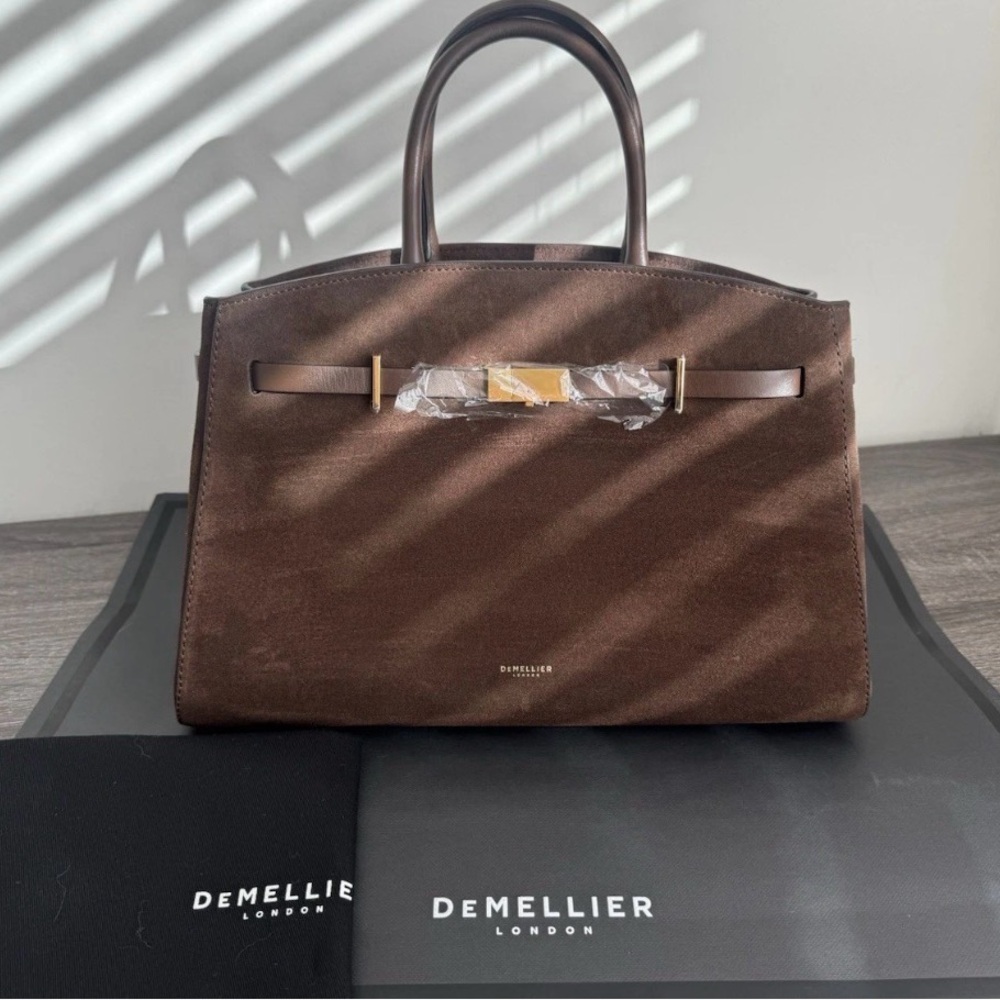 Demellier The Midi Hudson  Mocha Suede & Mocha Smooth - Picture 6 of 9